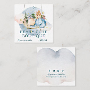 衣類ラベルスモールビジネスベアベビーキッズカワイイ コーリングカード