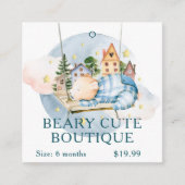 衣類ラベルスモールビジネスベアベビーキッズカワイイ コーリングカード (正面)