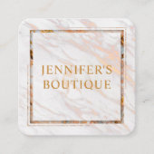 衣類ラベルスモールビジネスホワイト金ゴールド大理石 コーリングカード (正面)