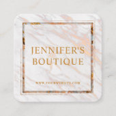 衣類ラベルスモールビジネスホワイト金ゴールド大理石 コーリングカード (正面)