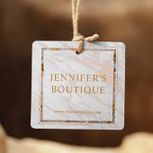 衣類ラベルスモールビジネスホワイト金ゴールド大理石 コーリングカード