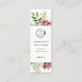 衣類ラベルスモールビジネスポインセチア価格ラベル コーリングカード (正面)