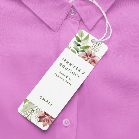 衣類ラベルスモールビジネスポインセチア価格ラベル コーリングカード