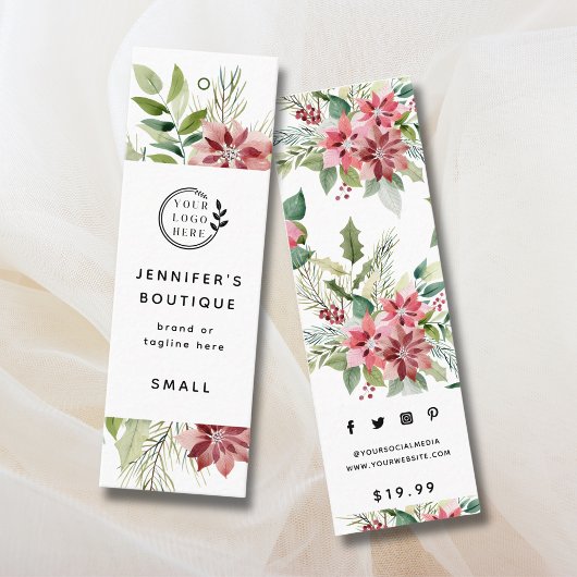 衣類ラベルスモールビジネスポインセチア価格ラベル コーリングカード