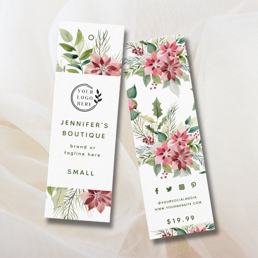 衣類ラベルスモールビジネスポインセチア価格ラベル コーリングカード