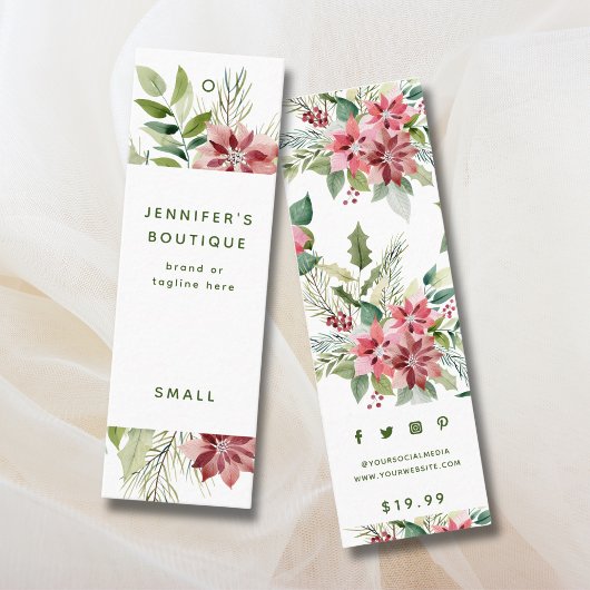 衣類ラベルスモールビジネスポインセチア価格ラベル コーリングカード