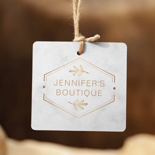 衣類ラベルスモールビジネスマーブル金ゴールドフローラ コーリングカード