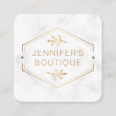 衣類ラベルスモールビジネスマーブル金ゴールドフローラ コーリングカード (正面)