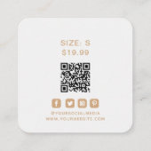 衣類ラベルスモールビジネスマーブル金ゴールドフローラ コーリングカード (裏面)