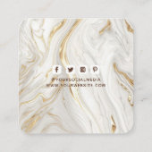 衣類ラベルスモールビジネスラグジュアリーエレガントマーブル コーリングカード (裏面)