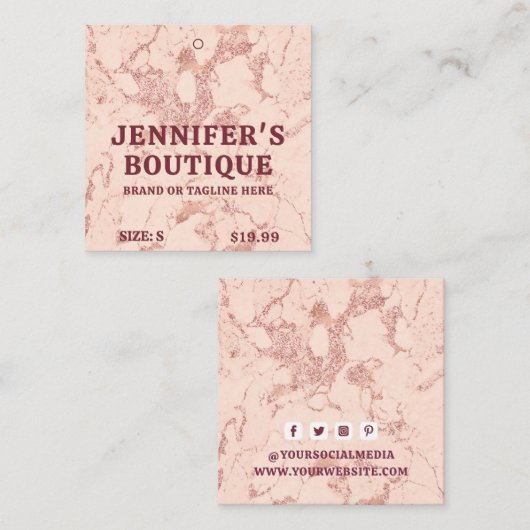 衣類ラベルスモールビジネスラグジュアリーエレガントマーブル コーリングカード (正面/裏面)
