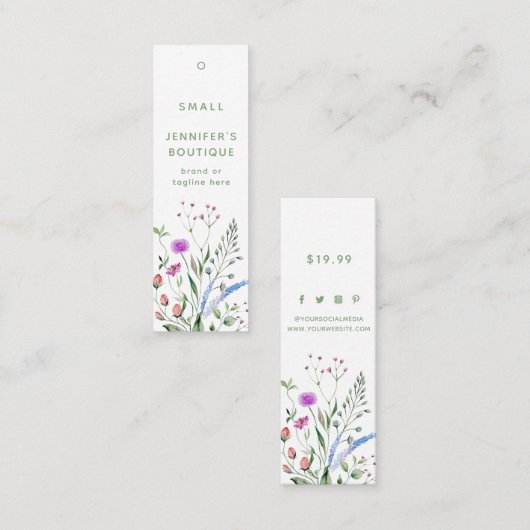 衣類ラベルスモールビジネスラグジュアリーフローラ コーリングカード (正面/裏面)