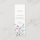 衣類ラベルスモールビジネスラグジュアリーフローラ コーリングカード (裏面)