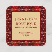 衣類ラベルスモールビジネスラグジュアリーレッドジオメトリック コーリングカード (正面)