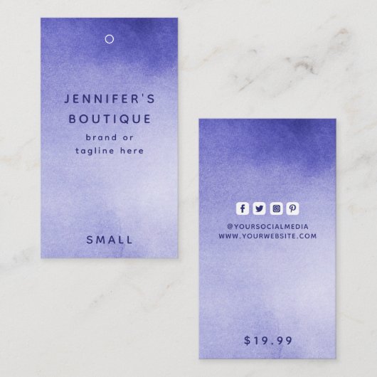 衣類ラベルスモールビジネスラグジュアリー価格ラベル コーリングカード (正面/裏面)