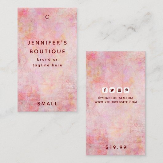 衣類ラベルスモールビジネスラグジュアリー価格 コーリングカード (正面/裏面)