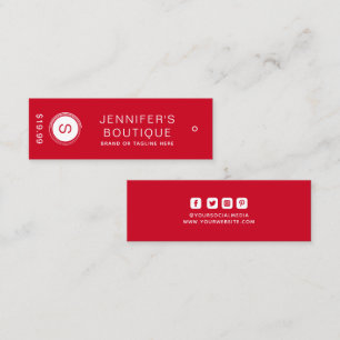 衣類ラベルスモールビジネスレッドプライスラベル コーリングカード