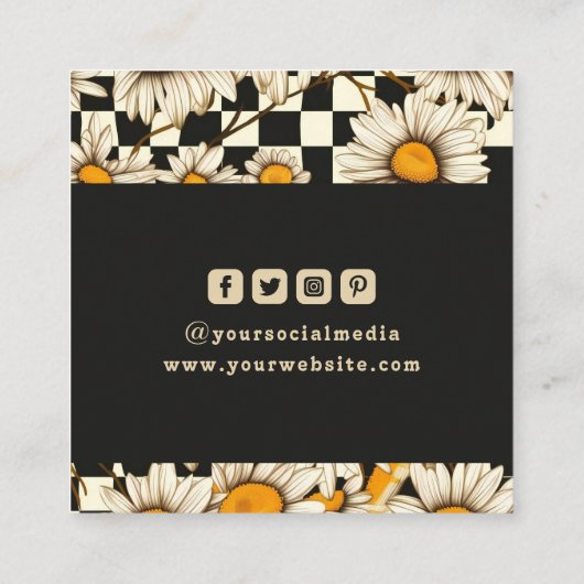 衣類ラベルスモールビジネスレトロGroovyデイジー コーリングカード (裏面)