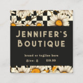 衣類ラベルスモールビジネスレトロGroovyデイジー コーリングカード (正面)