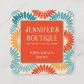 衣類ラベルスモールビジネスレトロGroovyフローラ コーリングカード (正面)