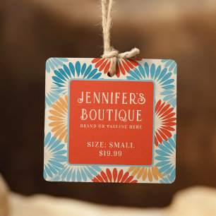 衣類ラベルスモールビジネスレトロGroovyフローラ コーリングカード