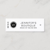 衣類ラベルスモールビジネス白黒 コーリングカード (正面)