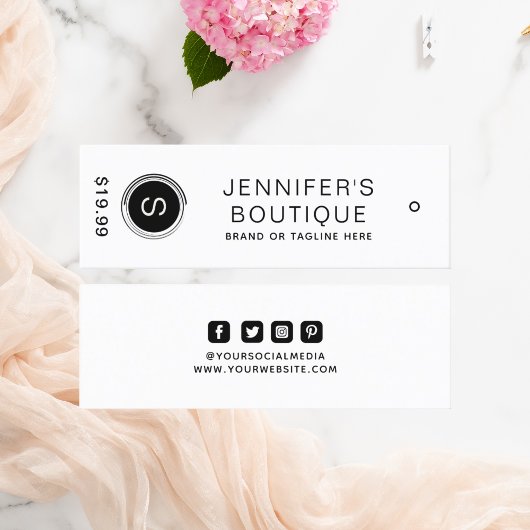 衣類ラベルスモールビジネス白黒 コーリングカード