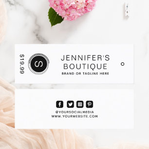 衣類ラベルスモールビジネス白黒 コーリングカード