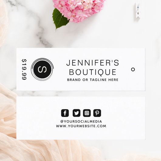 衣類ラベルスモールビジネス白黒 コーリングカード