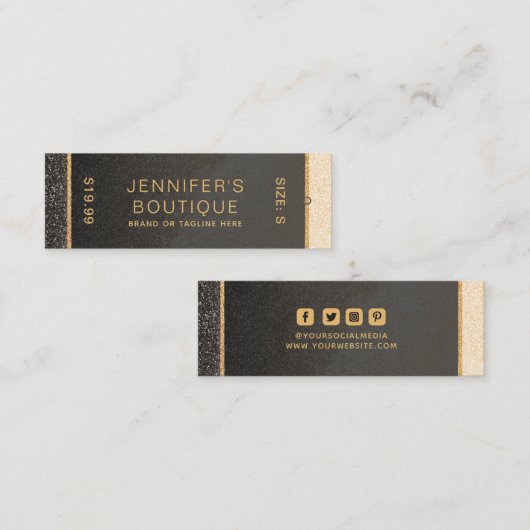 衣類ラベルスモールビジネス金ゴールドラグジュアリーきらめく コーリングカード (正面/裏面)