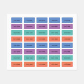 衣類ラベル – 宝石トーン ラベル (シート)