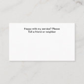 衣類乾燥機ベント清掃ホームサービス 名刺 (裏面)