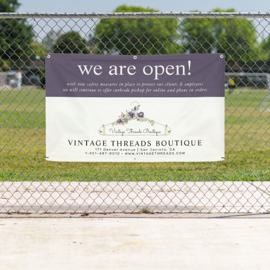 衣類専門店　新型コロナウイルス感染症対策実施　グランドリニューアルオープン 横断幕 (インサイチュ)