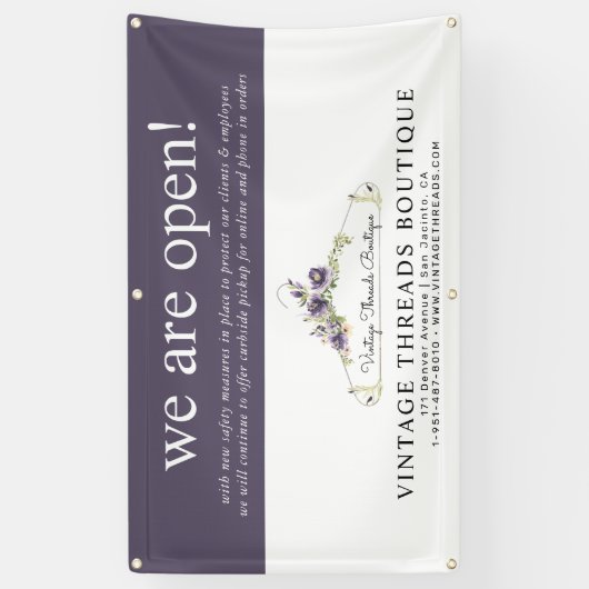 衣類専門店　新型コロナウイルス感染症対策実施　グランドリニューアルオープン 横断幕 (縦)