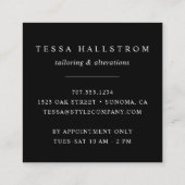 衣類掛け |仕入れ直しSeamstress スクエア名刺 (裏面)