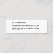 衣類気につるラベル スキニー名刺 (正面)