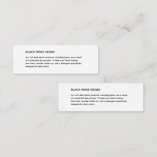 衣類気につるラベル スキニー名刺 (正面/裏面)