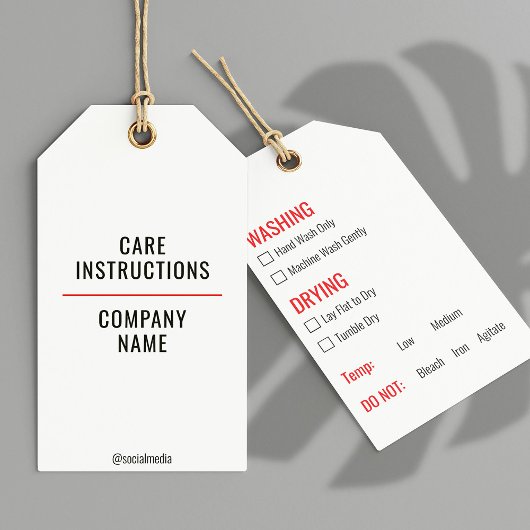 衣類洗気に浄指示つるラベル ギフトタグ