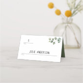 表と名前の両面ユーカリ線 プレイスカード (裏面)