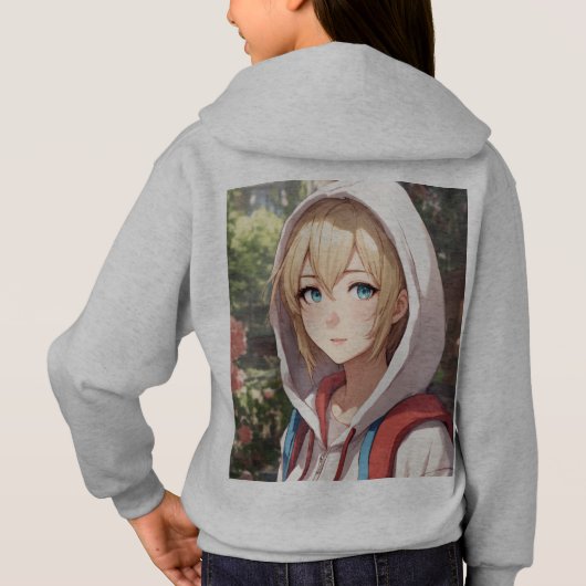 「表と裏かわいいアニメの女の子Tシャツ」 (裏面)