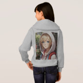 「表と裏かわいいアニメの女の子Tシャツ」 (裏面フル)