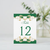 表の番号カード(緑、白、金ゴールド)をスクロール ポストカード (スタンド正面)