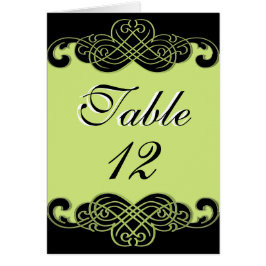表の番号カード(黒と梨の緑)