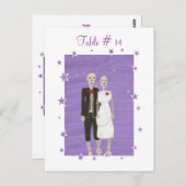 表の番号、ハロウィン結婚のスケルトンカップル ポストカード (正面/裏面)