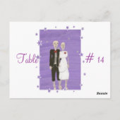 表の番号、ハロウィン結婚のスケルトンカップル ポストカード (裏面)