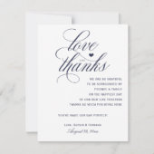 表の結婚サンキューカード |ネイビーブルー サンキューカード (正面)