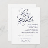 表の結婚サンキューカード |ネイビーブルー サンキューカード (正面/裏面)