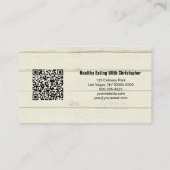 表の設定Personal Chefの写真カスタムQRコード 名刺 (裏面)