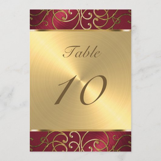 表の赤エレガントと金ゴールドの入れ子 招待状 (裏面)