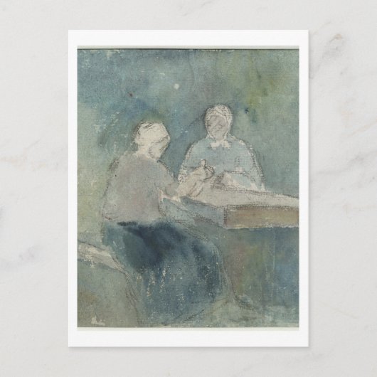 表の農民2名c.1874 (紙付き) ポストカード (正面)